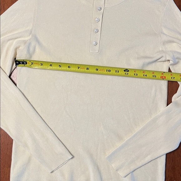 Vero Moda Cream Mock Neck Button Knit Sweater - Picture 5 of 7